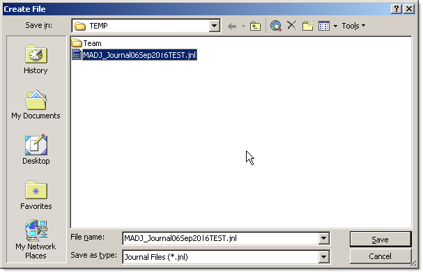 Create File Dialog