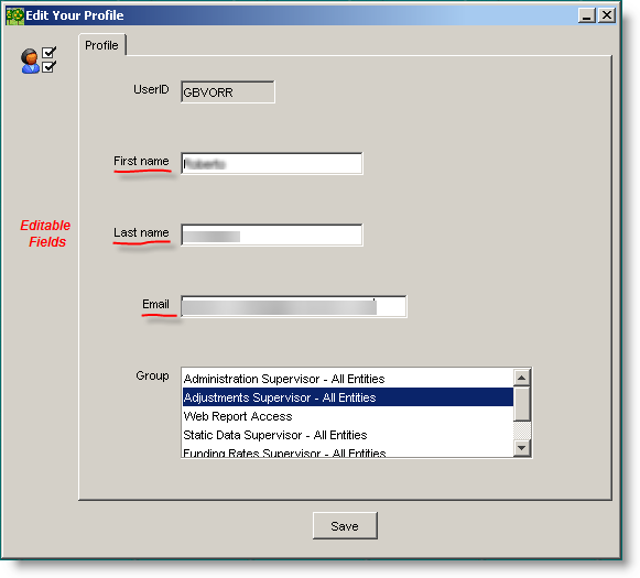 Profile Edit Dialog