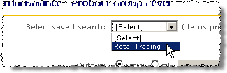 Saved Search dropdown menu